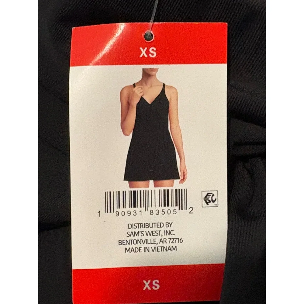 Lands End Womens Black Wrap Front Swim Dress One Piece Swimsuit XS 2-4 NWT